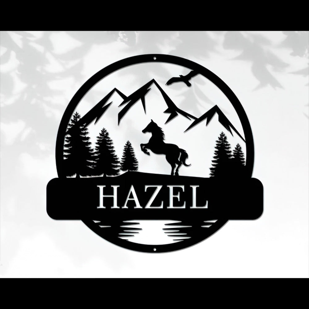 Farm Metal Sign, Personalized Horse Metal Sign Farmhouse Horse Signs Mountain Decor Ranch Sign Wall Decors