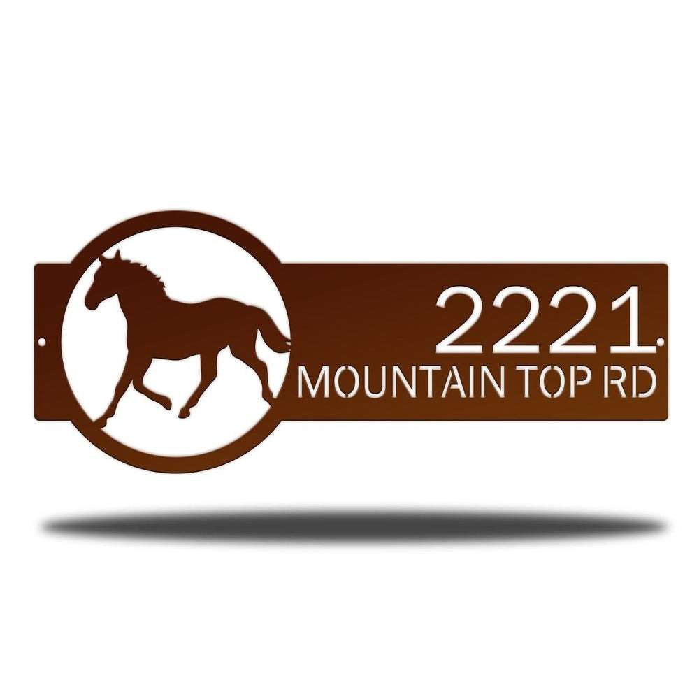 Farm Metal Sign, Personalized Horse Monogram Address Sign House Number Plaque Custom Metal Sign