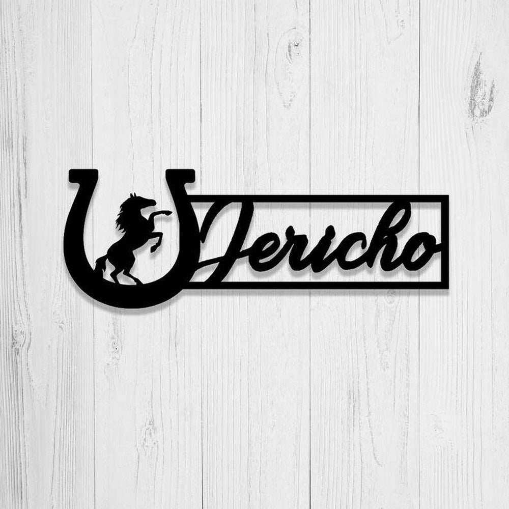 Farm Metal Sign, Personalized Horse Name Plate Metal Horse Stall Sign Barn Ranch Decor Horseshoe