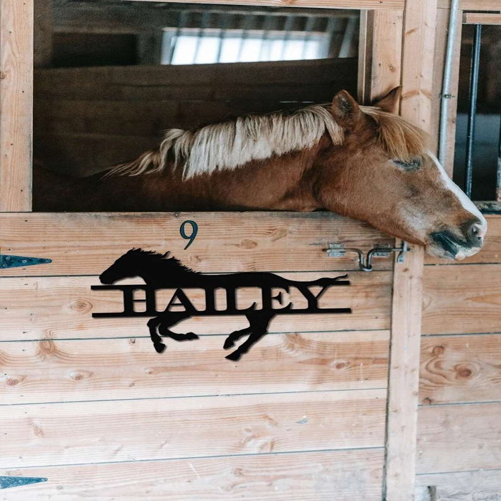 Farm Metal Sign, Personalized Horse Sign Farm Barn Sign Wall Decor Horse Lover