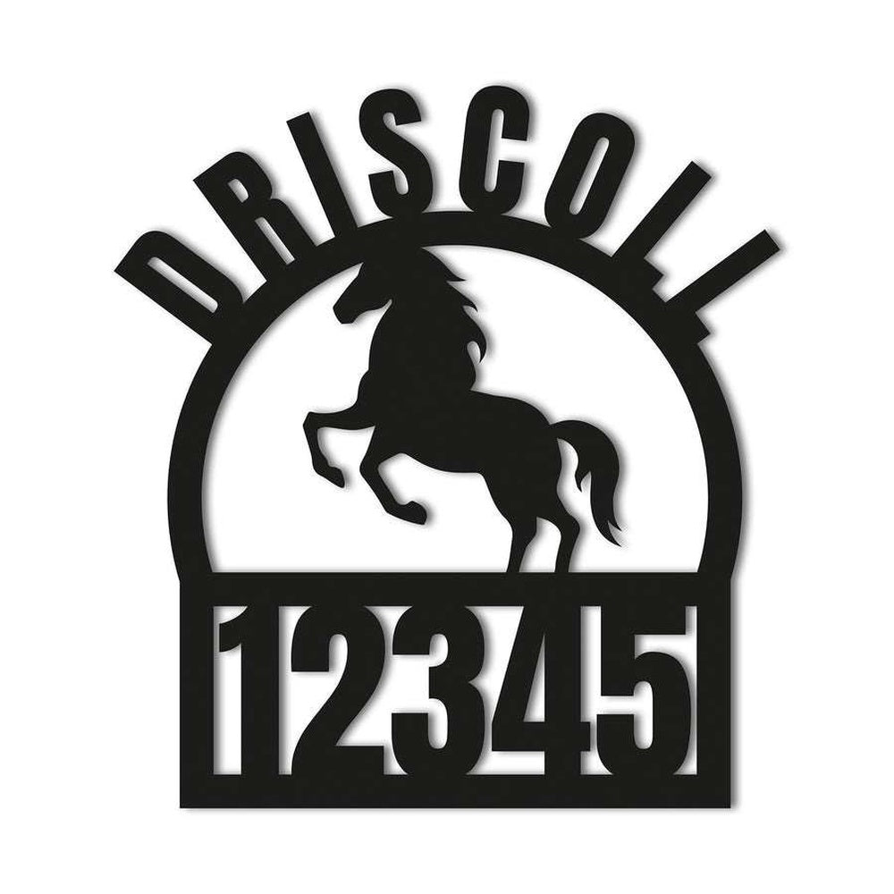 Farm Metal Sign, Personalized Horse Themed Address Sign House Number Plaque Custom Metal Sign