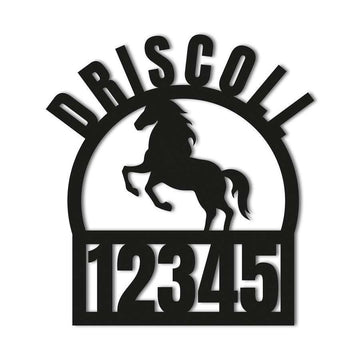 Farm Metal Sign, Personalized Horse Themed Address Sign House Number Plaque Custom Metal Sign