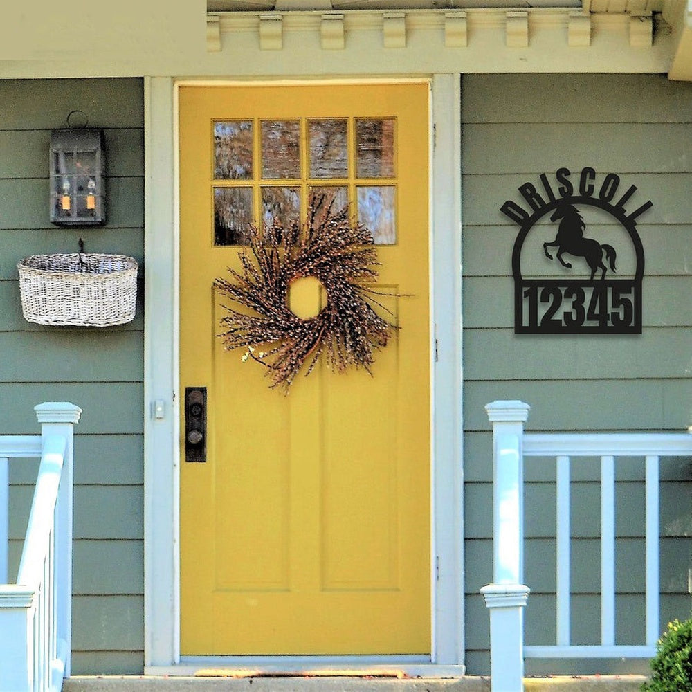 Farm Metal Sign, Personalized Horse Themed Address Sign House Number Plaque Custom Metal Sign
