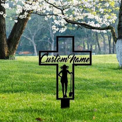 Farm Metal Sign, Personalized Memorial Sign Yard Stakes Grave Marker Cemetery Decor Custom Metal Sign