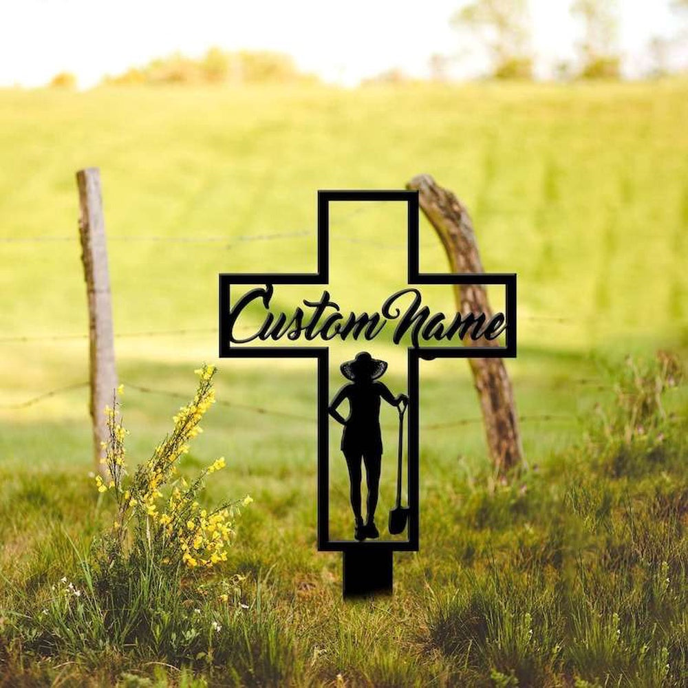 Farm Metal Sign, Personalized Memorial Sign Yard Stakes Grave Marker Cemetery Decor Custom Metal Sign