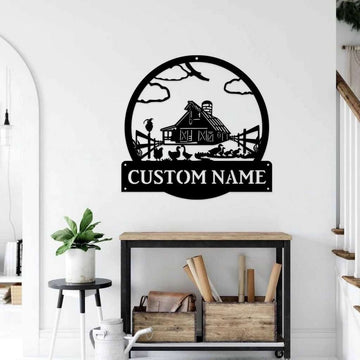 Farm Metal Sign, Personalized Metal Family Name Sign Ranch Housefarm Decor Outdoor