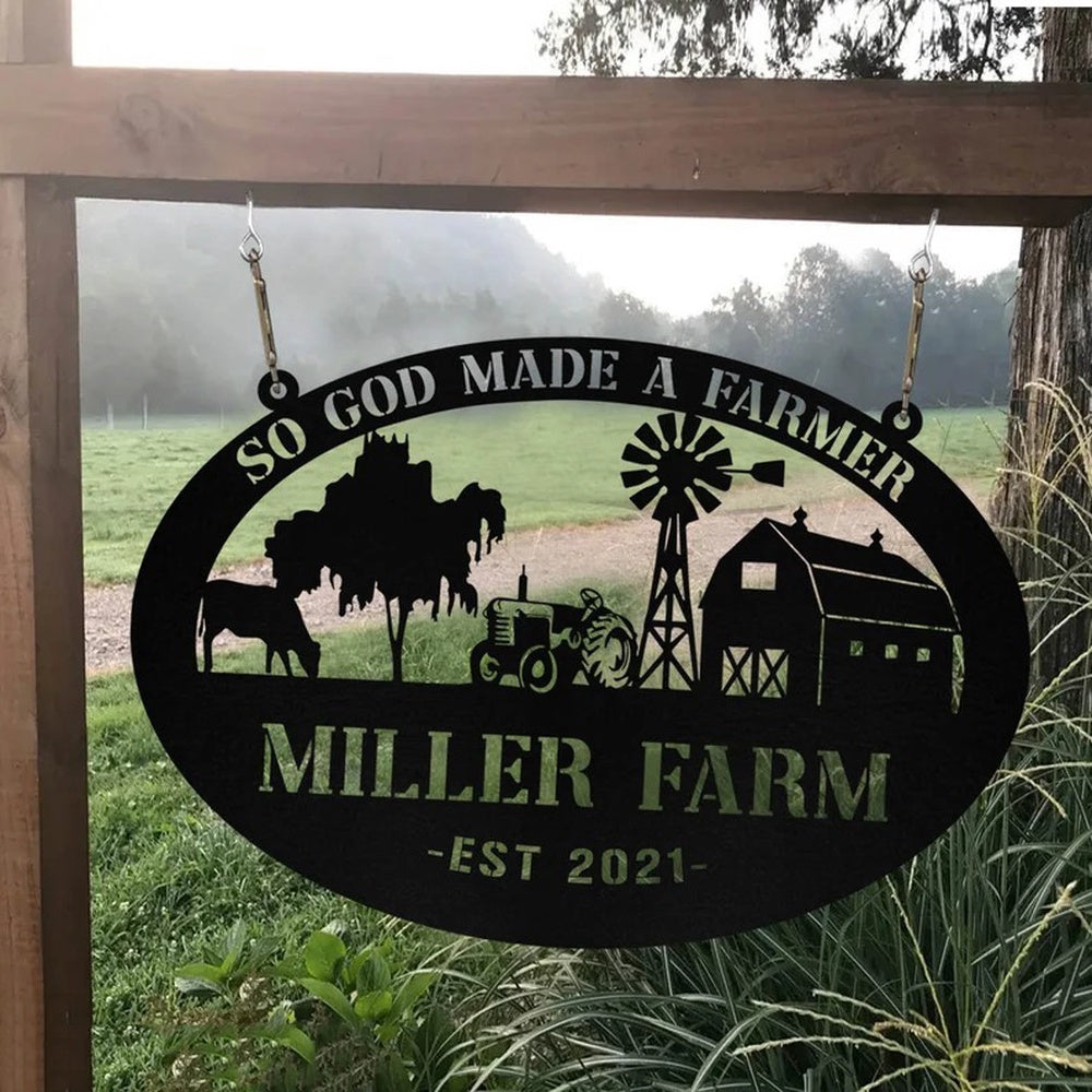 Farm Metal Sign, Personalized Metal Farm Sign Barn Tractor Monogram Farmhouse Outdoor