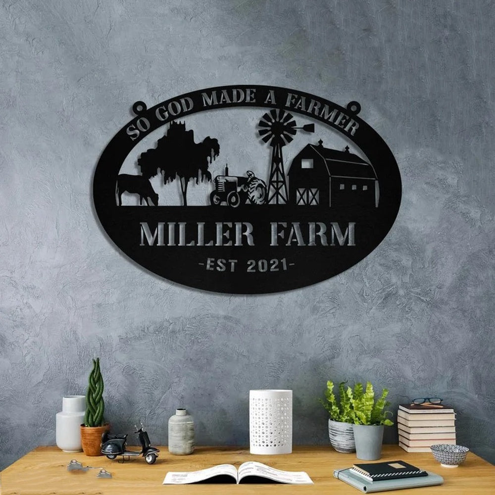Farm Metal Sign, Personalized Metal Farm Sign Barn Tractor Monogram Farmhouse Outdoor
