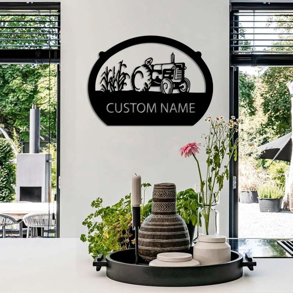 Farm Metal Sign, Personalized Metal Farm Sign Farmhouse Decor Tractor Ranch Sign Farmer Outdoor