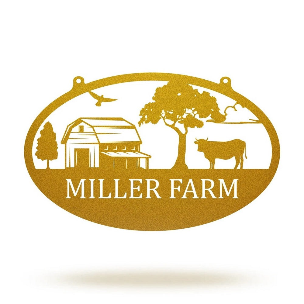 Farm Metal Sign, Personalized Metal Farmhouse Name Sign Farm Outdoor Decor Home