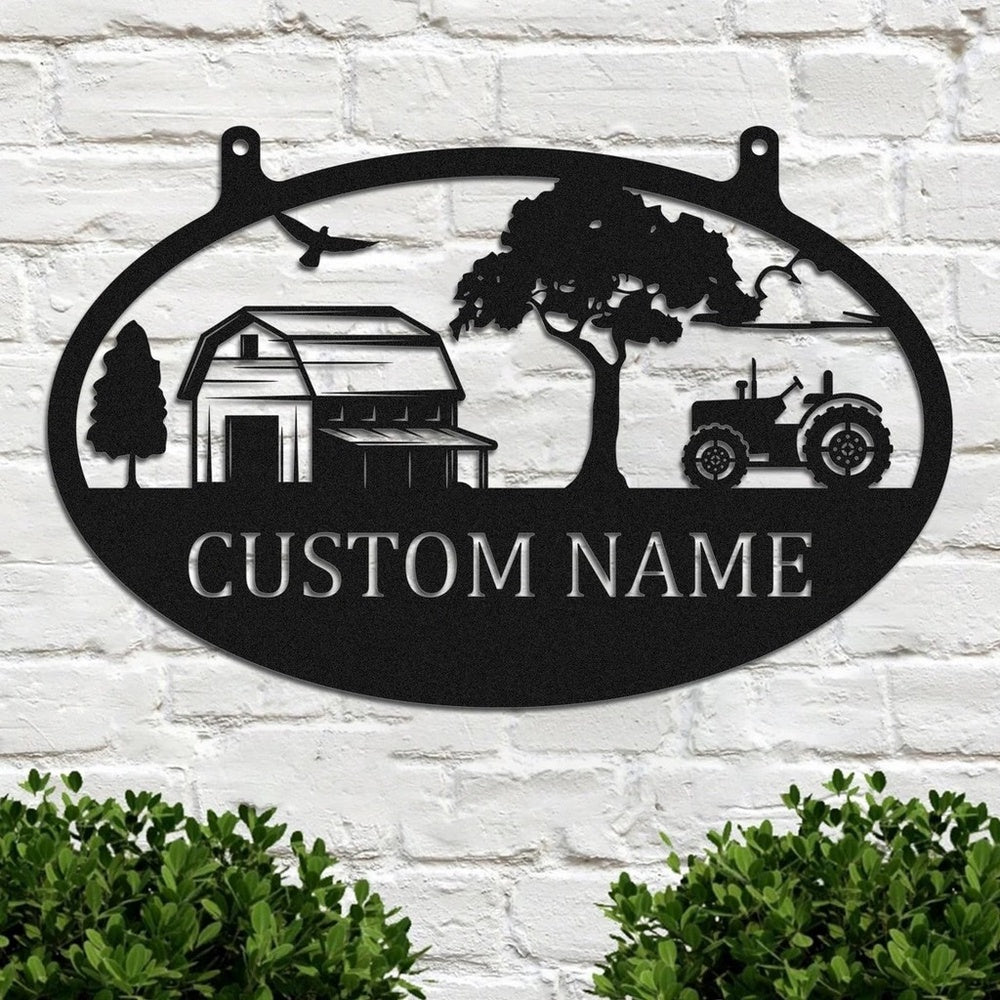 Farm Metal Sign, Personalized Metal Farmhouse Sign Home Decor Outdoor Rustic Farm Decor