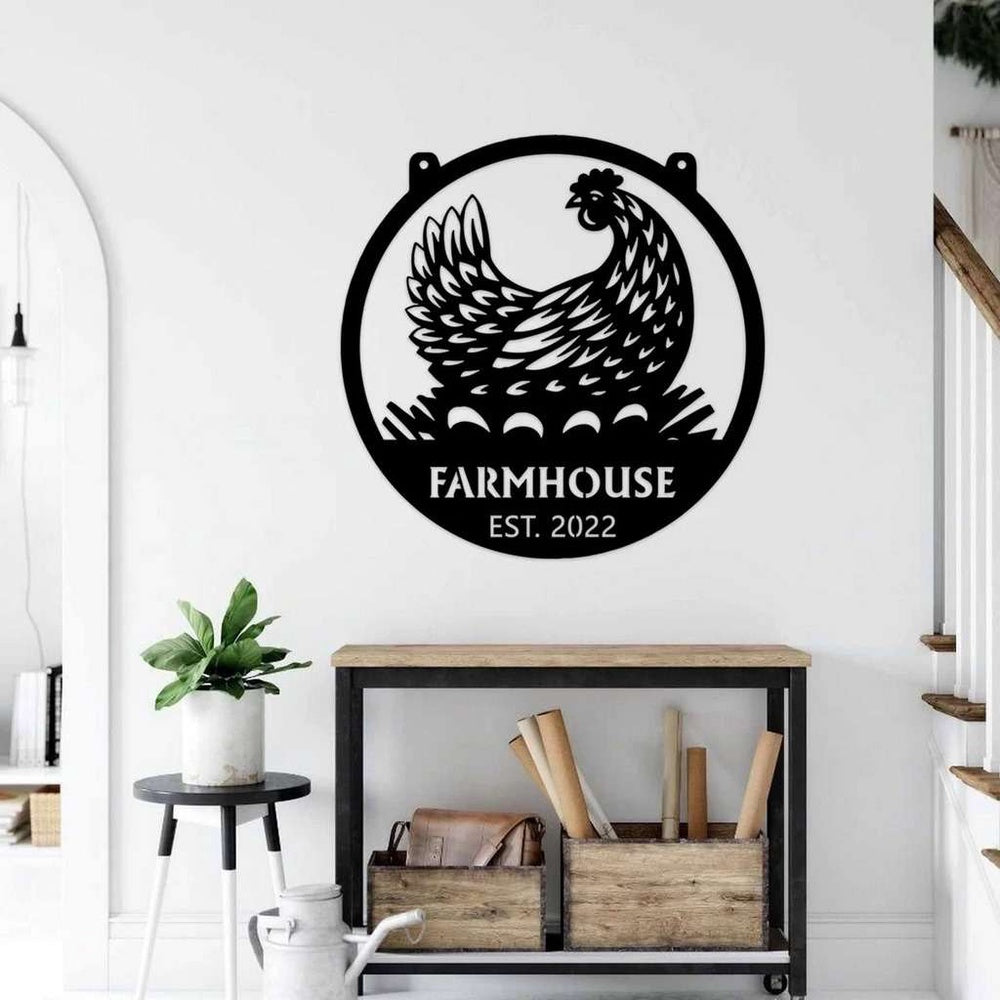 Farm Metal Sign, Personalized Metal Hen Chicken Coop Sign Housefarm Decor Outdoor