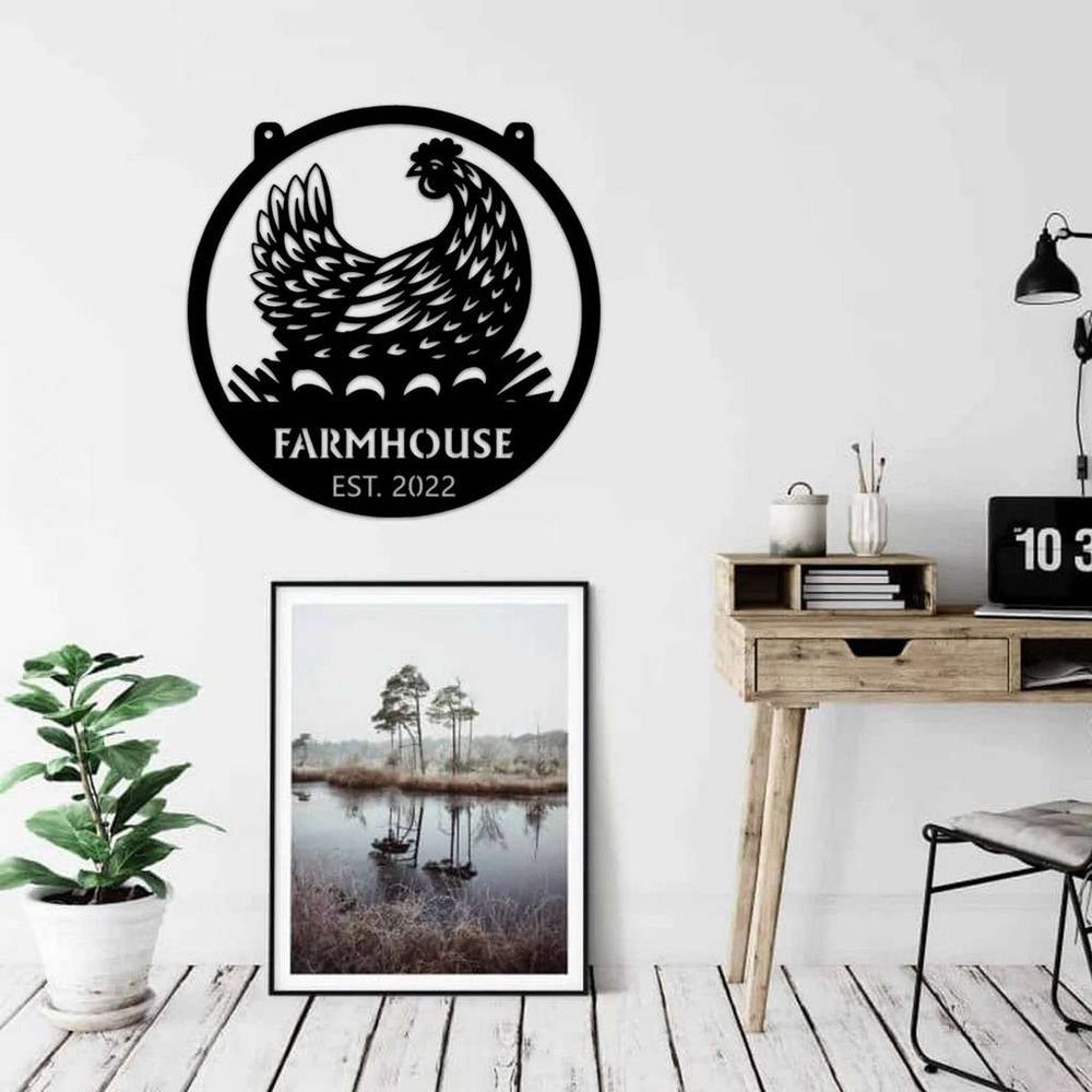 Farm Metal Sign, Personalized Metal Hen Chicken Coop Sign Housefarm Decor Outdoor