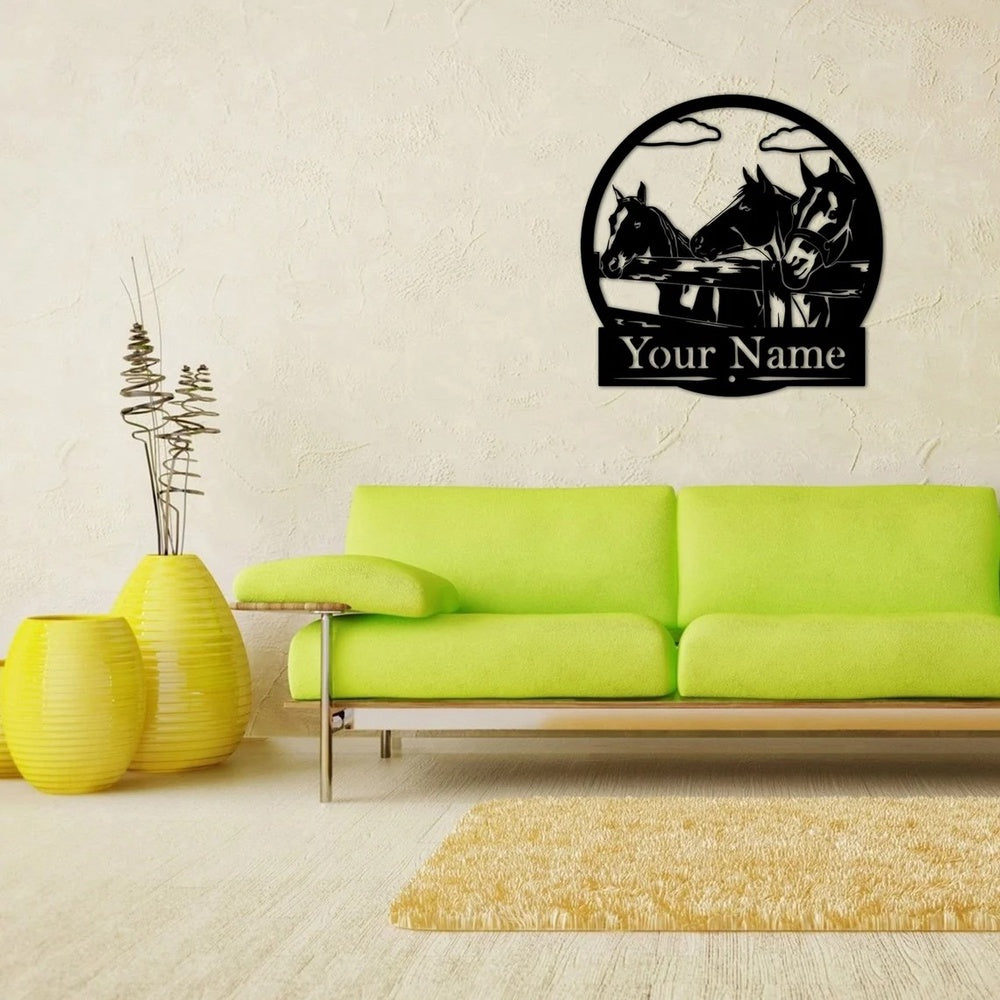 Farm Metal Sign, Personalized Metal Horses Ranch Signs House Warming Rustic Farm Decor