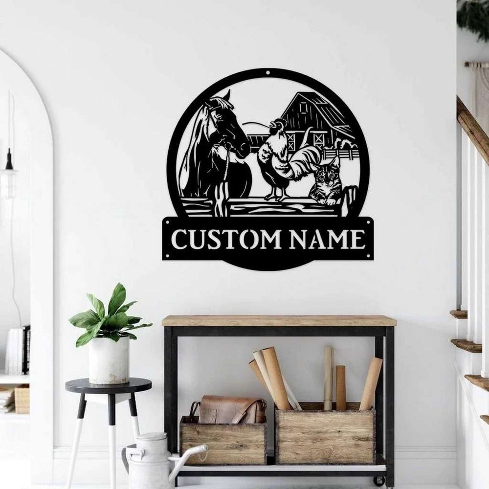 Farm Metal Sign, Personalized Metal Housefarm Sign Barn Ranch Decor Outdoor