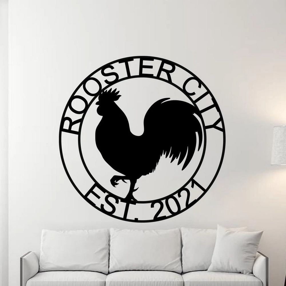 Farm Metal Sign, Personalized Metal Rooster Chicken Coop Signs House Warming Rustic Farm Decor
