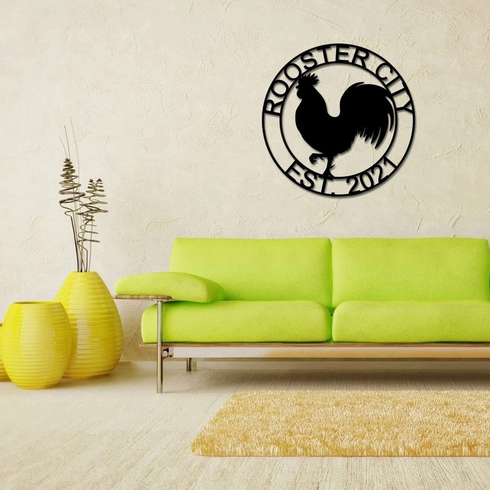 Farm Metal Sign, Personalized Metal Rooster Chicken Coop Signs House Warming Rustic Farm Decor