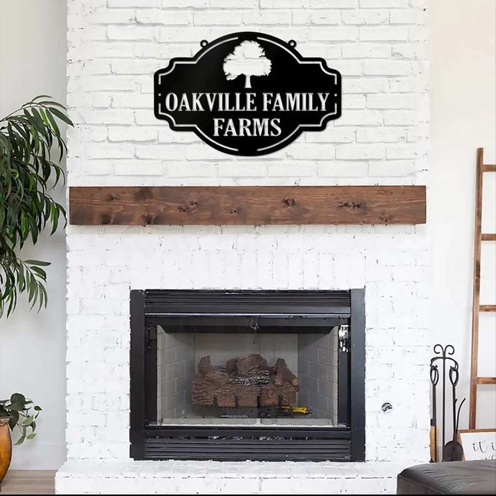 Farm Metal Sign, Personalized Oak Farm Plant Decor Farming Sign Contryside Cut Metal Sign