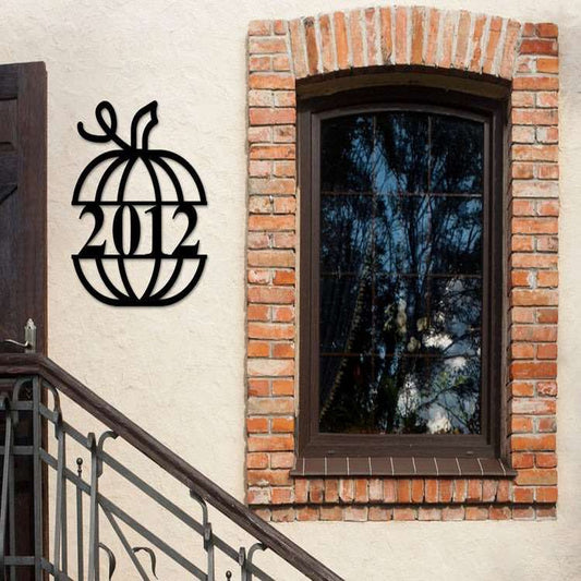 Farm Metal Sign, Personalized Pumpkin Patch Farmhouse Address Sign Halloween House Number Plaque Custom Metal Sign