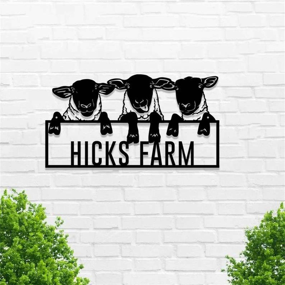 Farm Metal Sign, Personalized Sheep Funny Lamb Sign Goat Sheep Metal Sign Farmhouse