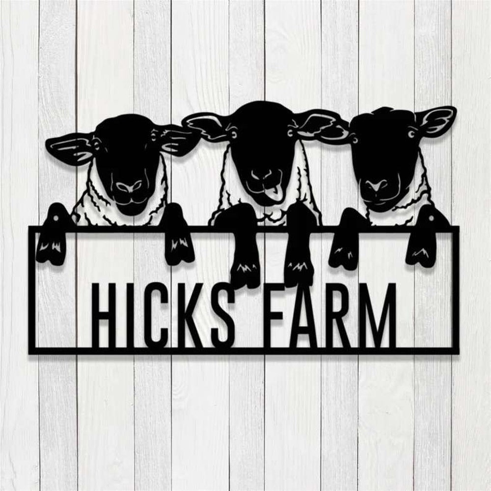 Farm Metal Sign, Personalized Sheep Funny Lamb Sign Goat Sheep Metal Sign Farmhouse