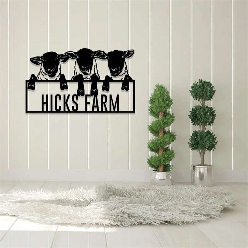 Farm Metal Sign, Personalized Sheep Funny Lamb Sign Goat Sheep Metal Sign Farmhouse