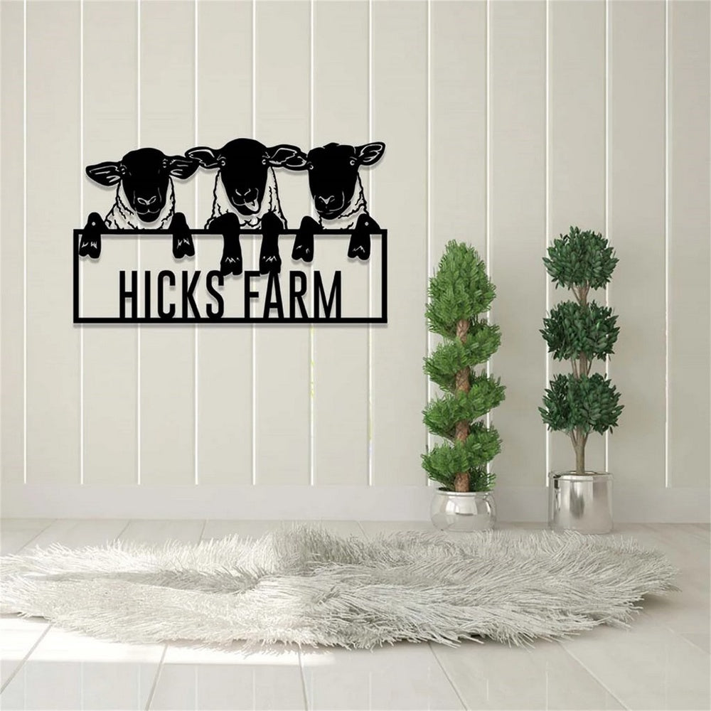 Farm Metal Sign, Personalized Sheep Metal Sign Goat Farm Sign Farmhouse Decor