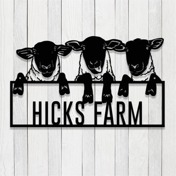 Farm Metal Sign, Personalized Sheep Metal Signs Housewarming Rustic Farm Decor