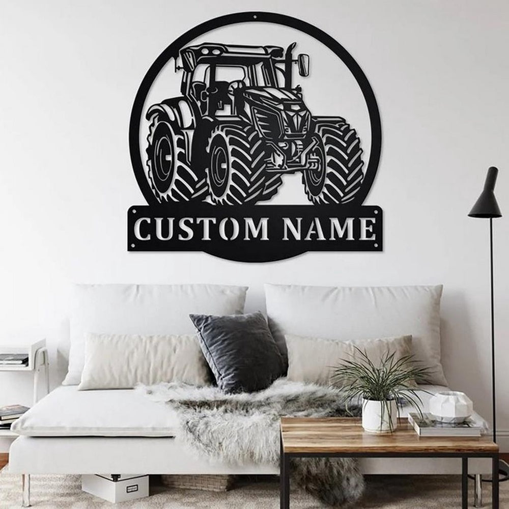 Farm Metal Sign, Personalized Tractor Driver Wall Art Birthday Gifts