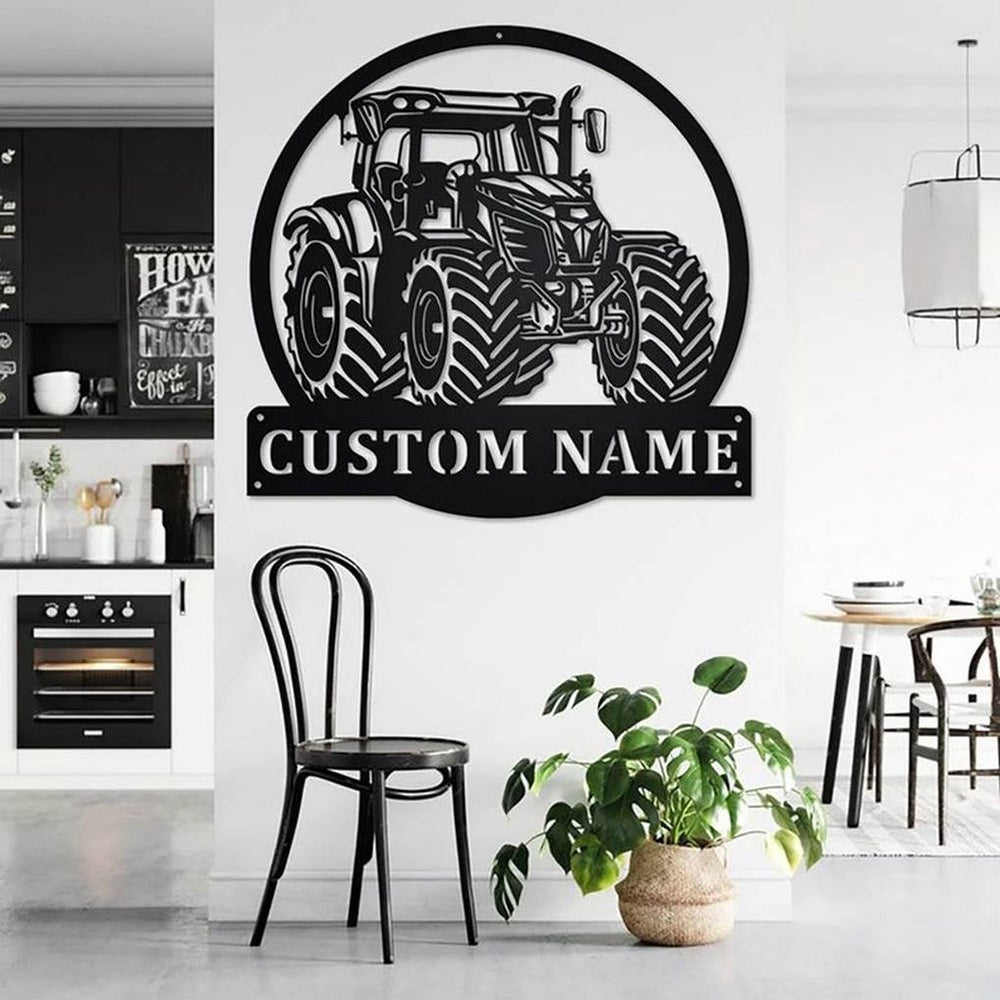 Farm Metal Sign, Personalized Tractor Driver Wall Art Birthday Gifts