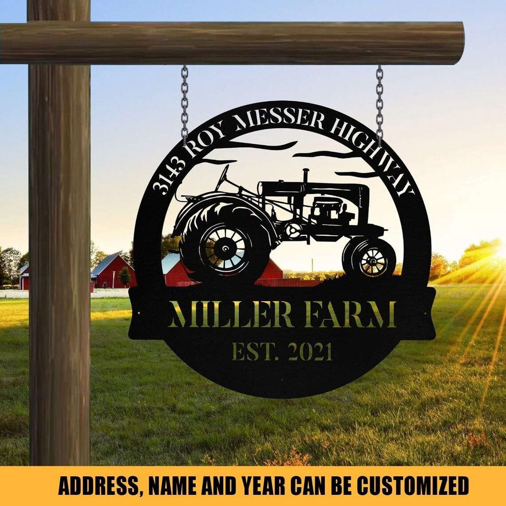 Farm Metal Sign, Personalized Tractor Metal Sign Metal Farm Sign Tractor Monogram
