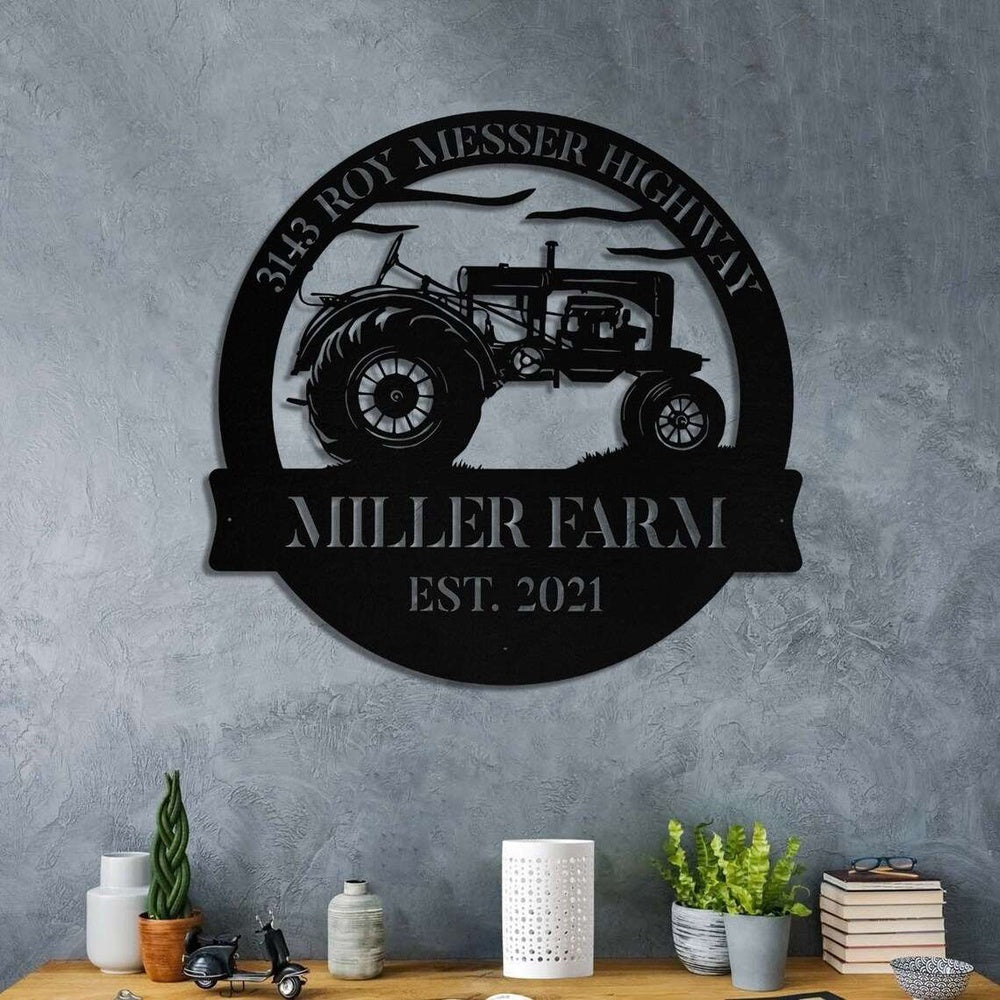 Farm Metal Sign, Personalized Tractor Metal Sign Metal Farm Sign Tractor Monogram