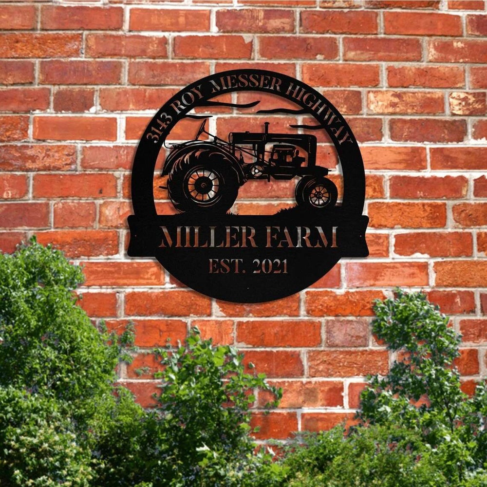 Farm Metal Sign, Personalized Tractor Metal Sign Metal Farm Sign Tractor Monogram