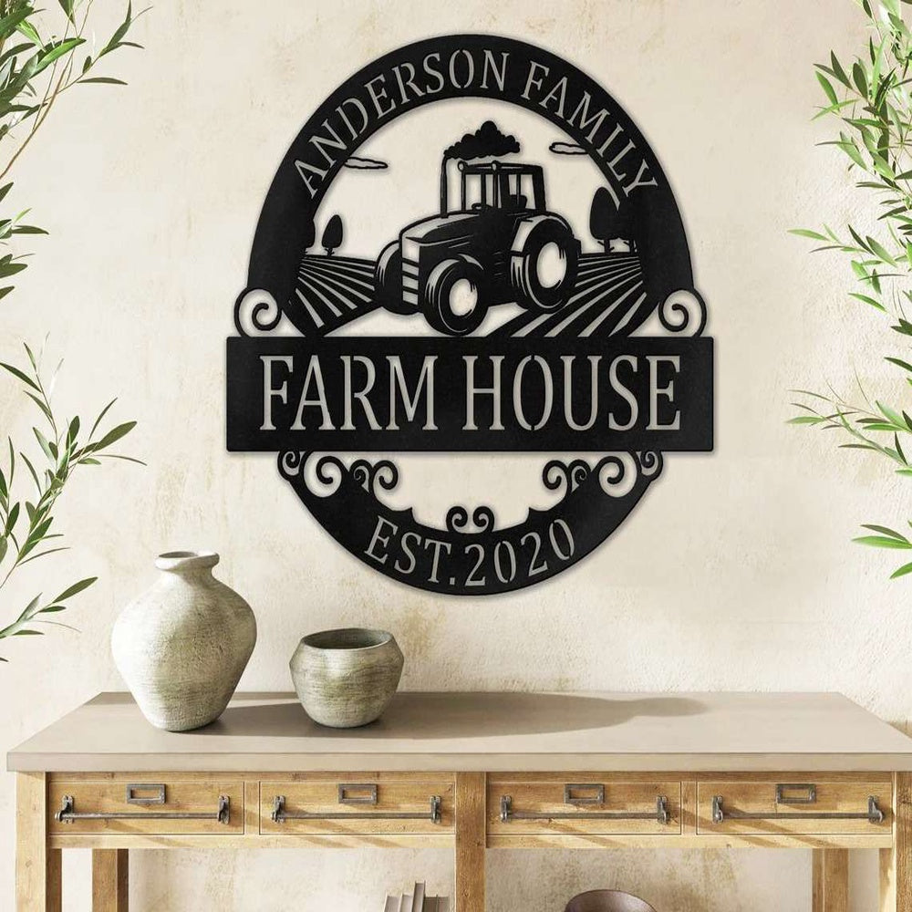 Farm Metal Sign, Personalized Tractor Sign, Barn Metal Wall Art, Farmhouse Decor, Metal Ranch Signs, Personalized Metal Signs