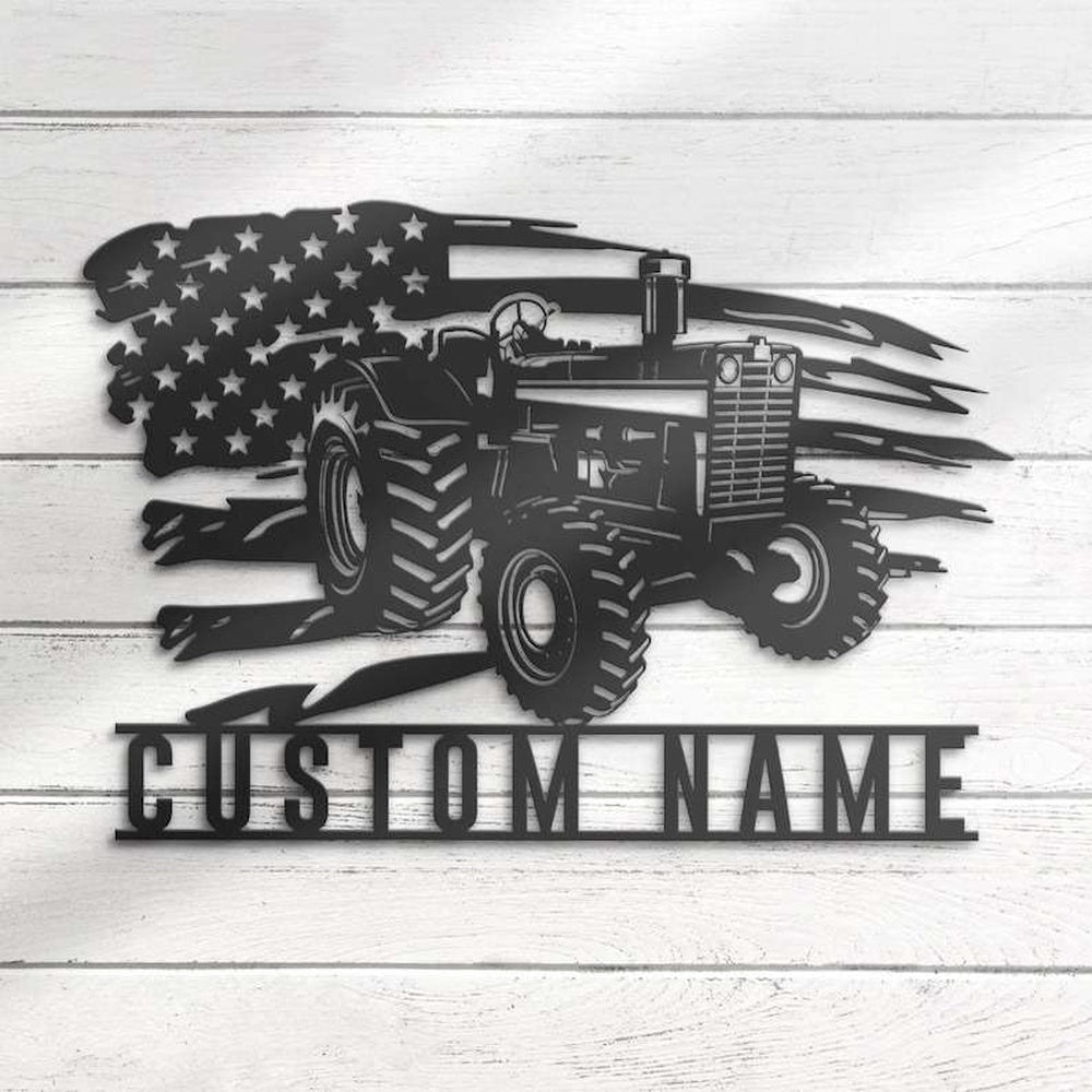 Farm Metal Sign, Personalized US Tractor Driver Sign Farm Tractor Custom Metal Signs Farmhouse Sign Farmer Trucker Gifts
