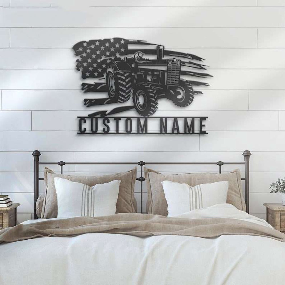 Farm Metal Sign, Personalized US Tractor Driver Sign Farm Tractor Custom Metal Signs Farmhouse Sign Farmer Trucker Gifts