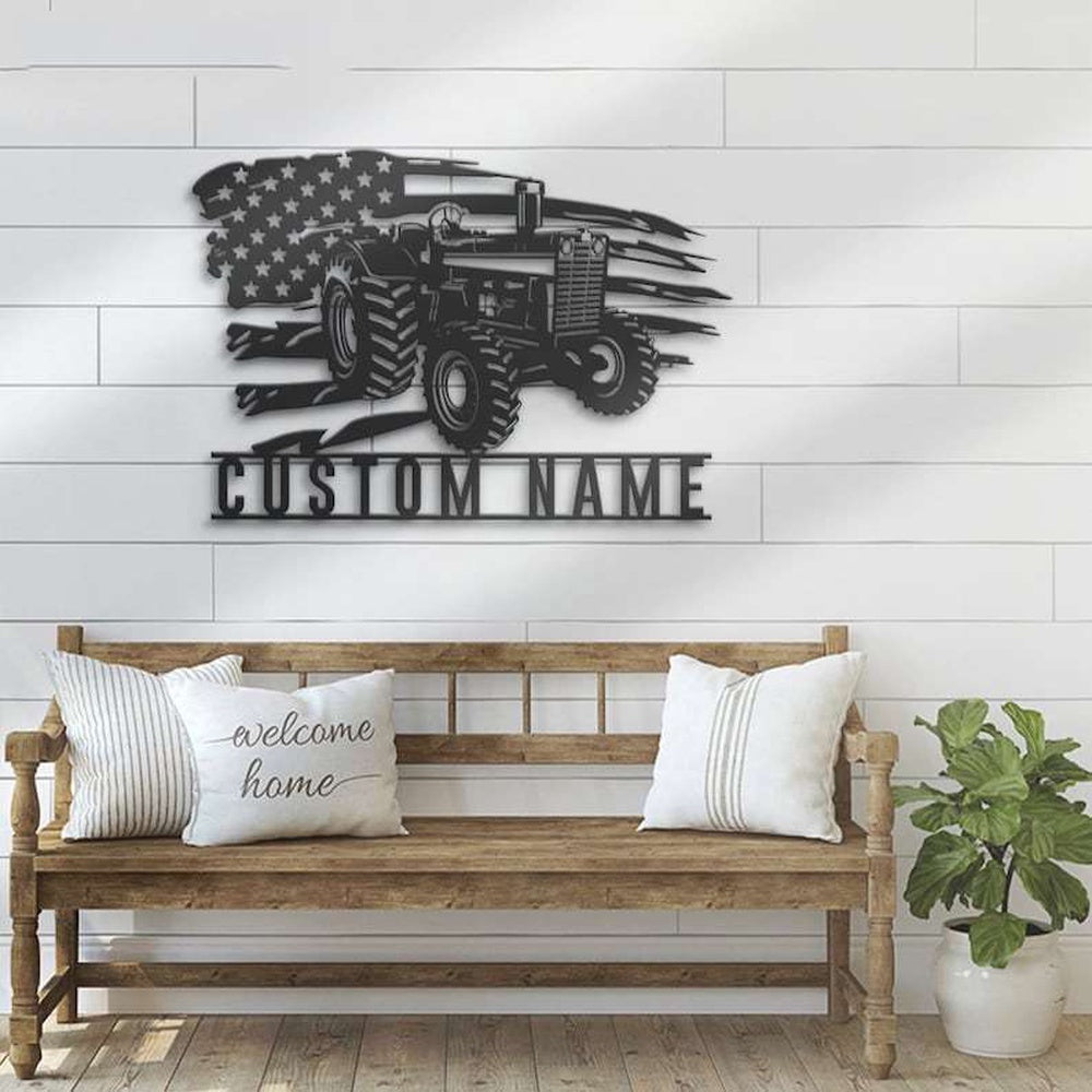 Farm Metal Sign, Personalized US Tractor Driver Sign Farm Tractor Custom Metal Signs Farmhouse Sign Farmer Trucker Gifts