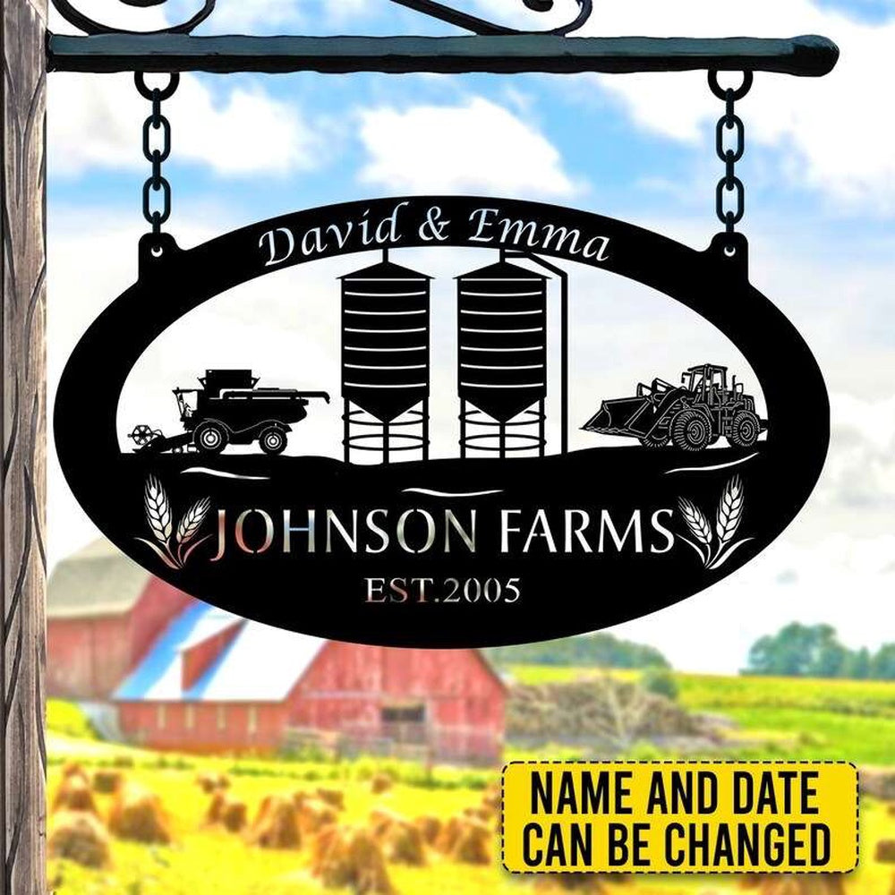 Farm Metal Sign, Personalized Wheat Farm Outside Decor Farmer Gift Farm Metal Sign Grain Bin Wheat