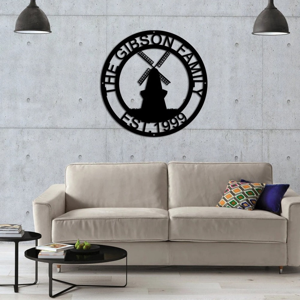 Farm Metal Sign, Personalized Windmill Metal Signs Housewarming Rustic Farm Decor