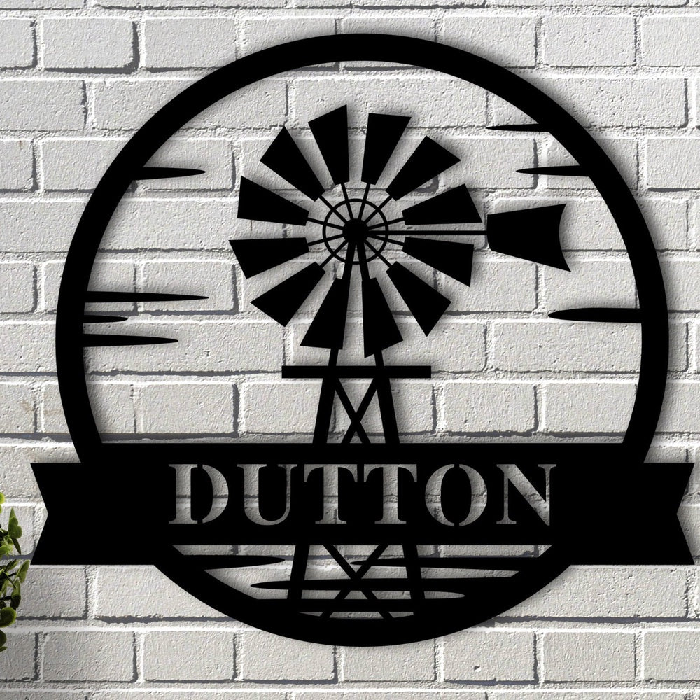 Farm Metal Sign, Personalized Windmill Wall Decor Personalized Windmill Sign Custom Windmill Decor Metal Family Name Sign, Personalized Metal Farm Signs