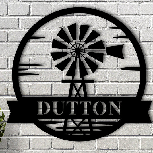 Farm Metal Sign, Personalized Windmill Wall Decor Personalized Windmill Sign Custom Windmill Decor Metal Family Name Sign, Personalized Metal Farm Signs