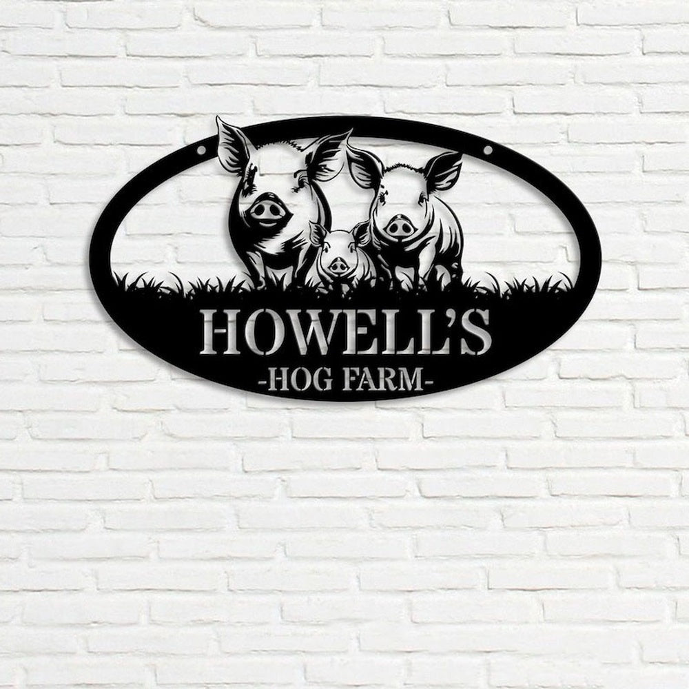 Farm Metal Sign, Pig Farm Hog Farm Custom Metal Signs