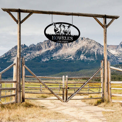 Farm Metal Sign, Pig Farm Hog Farm Custom Metal Signs
