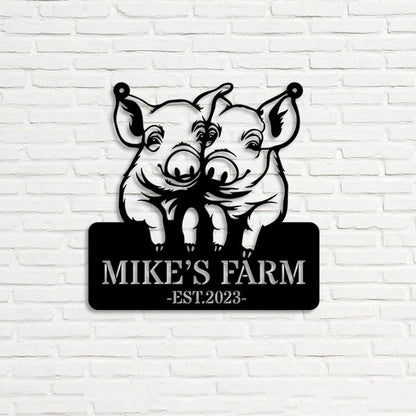 Farm Metal Sign, Pig Farm Welcome Farm Animals Custom Metal Signs