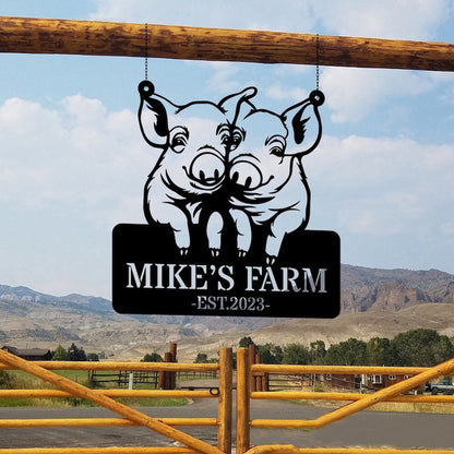 Farm Metal Sign, Pig Farm Welcome Farm Animals Custom Metal Signs