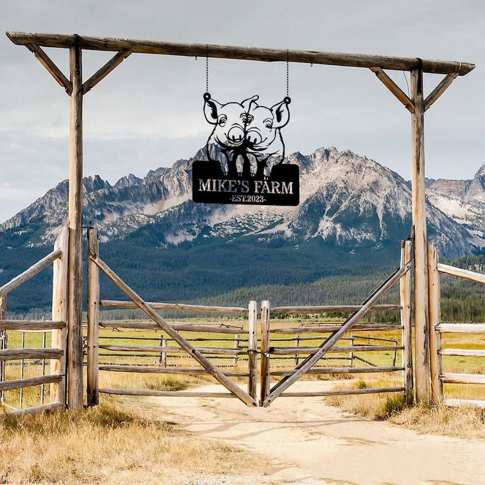Farm Metal Sign, Pig Farm Welcome Farm Animals Custom Metal Signs