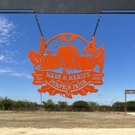 Farm Metal Sign, Pumpkin Patch Fall Garden Welcome Custom Metal Signs