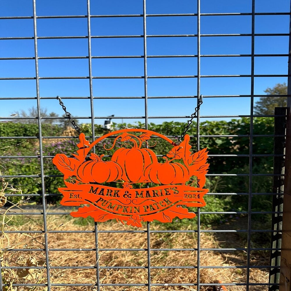 Farm Metal Sign, Pumpkin Patch Fall Garden Welcome Custom Metal Signs