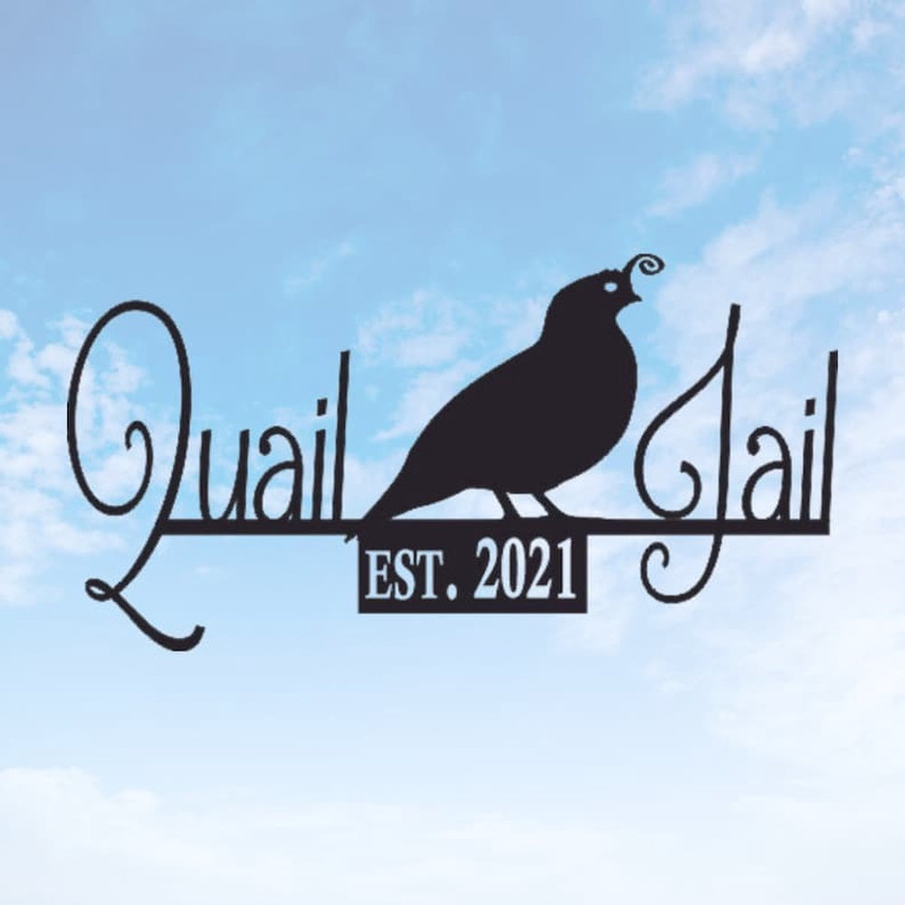 Farm Metal Sign, Quail Jail Farm Quail House Farmhouse Barn Custom Metal Signs