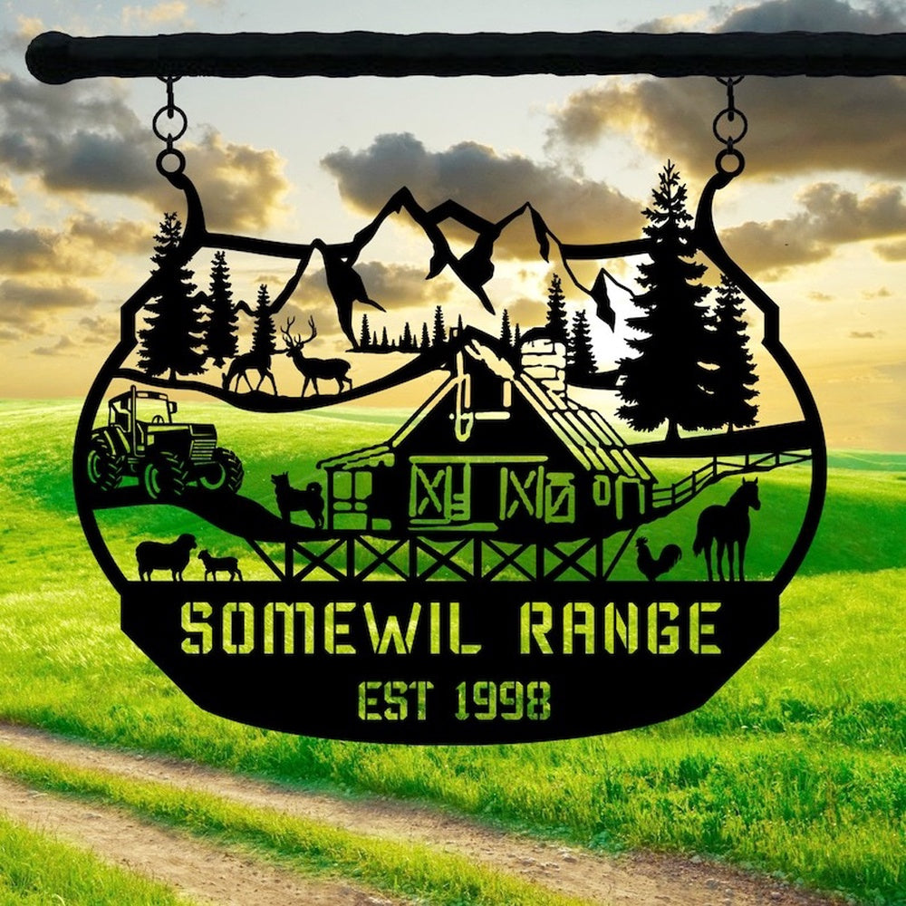 Farm Metal Sign, Ranch Farmhouse Unique Family Custom Metal Signs
